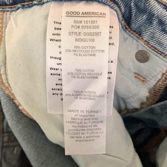 NWT Good American Indigo 108 Jean Short Denim Short 2 | 26 - Picture 7 of 9